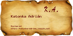 Katonka Adrián névjegykártya